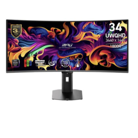 MSI MPG 341CQR QD-OLED X36, 86,4 cm (34"), 3440 x 1440 Pixel, UltraWide Quad HD, QD-OLED, 0,03 ms, Nero