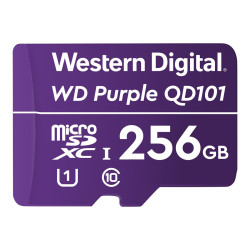WD Purple SC QD101 WDD256G1P0C - Scheda di memoria flash - 256 GB - UHS-I U1 / Class10 - UHS-I microSDXC - viola