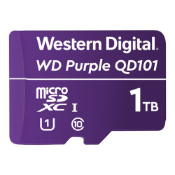 WD Purple WDD100T1P0C - Scheda di memoria flash - 1 TB - UHS-I U1 / Class10 - microSDXC - viola