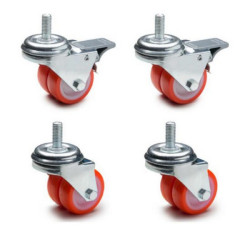 ITRack 309280, Rotelle, Rosso, Acciaio, 4 pz