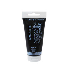 Colore acrilico fine Graduate - 120 ml - nero - Daler Rowney