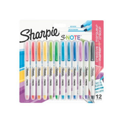 Sharpie S-Note - Marcatore - colori assortiti (pacchetto di 12)