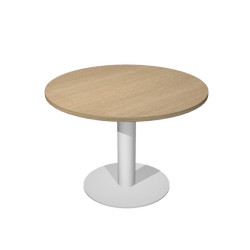Tavolo riunione Agorà Direction - tondo - diametro 100 cm - H 73 cm - gamba metallo - rovere - Artexport