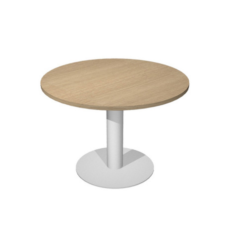 Tavolo riunione Agorà Direction - tondo - diametro 100 cm - H 73 cm - gamba metallo - rovere - Artexport