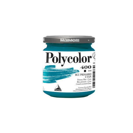 Colore vinilico Polycolor - 140 ml - blu primario cyan - Maimeri