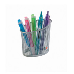 Portapenne Mesh - rete metallica - 10,5 x 7,3 x 10,3 cm - argento - Alba