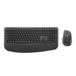 Logitech Signature Comfort Plus Combo MK880, Wireless, RF senza fili + Bluetooth, Plunger key switch, QWERTY, Grafite, Mouse in