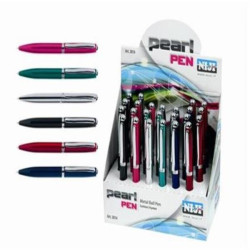 Mini penna a sfera "Pearl Pen" in metallo laccato, confezione da 24 pezzi.