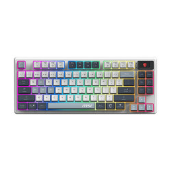 MSI FORGE GK600 TKL WIRELESS SKY IT, Wireless, USB + Bluetooth, Interruttore a chiave meccanica, QWERTY, LED RGB, Blu, Bianco