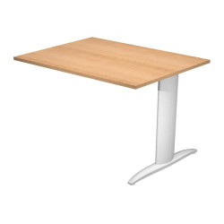 Allungo reversibile dx/sx per scrivanie Easy - 80 x 60 cm - Faggio/grigio alluminio