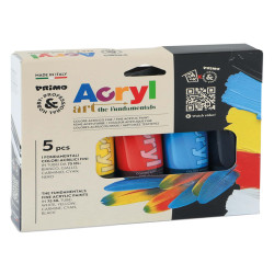 Colori Acryl - 75ml - colori assortiti - Primo - astuccio 5 colori