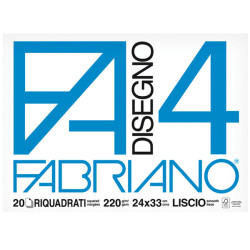 Album F4 - 24 x 33 cm - 20 fogli - 220 gr - liscio squadrato - Fabriano