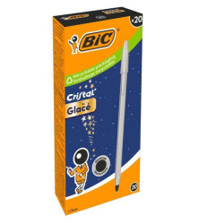 Penna a sfera BIC Cristal Glacé effetto satinato, fusto e cappuccio coordinati