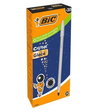 Penna a sfera BIC Cristal Glacé effetto satinato, fusto e cappuccio coordinati