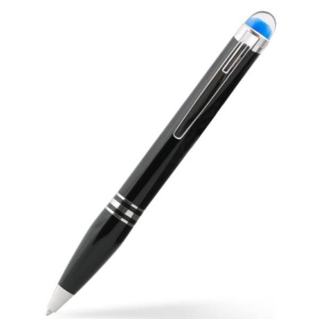 Penna a sfera Montblanc StarWalker in resina nera con clip placcata platino