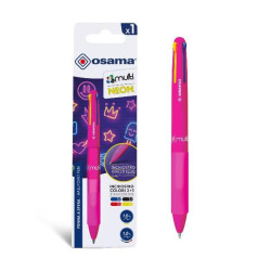 Penna a sfera multicolore neon rosa Osama confezione da 12