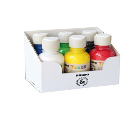 Colori per tessuti - 125 ml - colori assortiti - Primo - box 6 pezzi