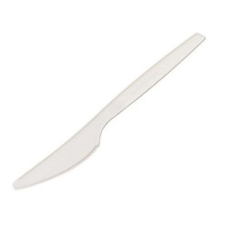 Coltello monouso in CPLA - 16 cm - bianco - Leone - conf. 50 pezzi