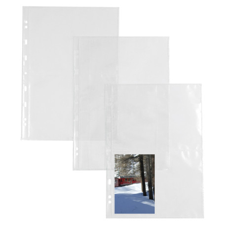 Buste forate Atla FT porta foto e cartoline - 4 spazi 13x18 cm - trasparente - Sei Rota - conf. 10 pezzi