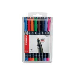 STABILO OHPen universal - Marcatore - permanente - per lucidi - colori assortiti - 1 mm - medio (pacchetto di 8)