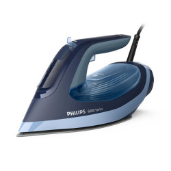 Philips Serie 6000 Ferro da stiro a vapore OptimalTemp, Ferro a vapore, SteamGlide Plus, 190 g/min, Blu, 45 g/min, 0,3 L