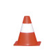 Cono segnaletico - H 30 cm - bianco/rosso