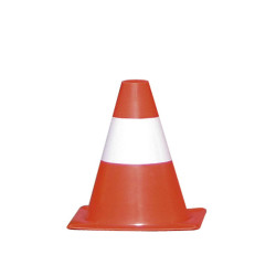 Cono segnaletico - H 30 cm - bianco/rosso