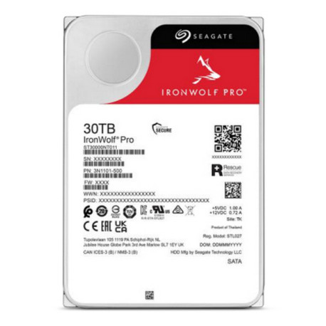 Seagate IronWolf Pro ST30000NT011, 30 TB, 7200 Giri/min, 512 MB, 3.5", Serial ATA III