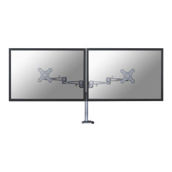 Neomounts FPMA-D935DG - Kit montaggio - video full-motion - per 2 display LCD - argento - dimensione schermo: 10"-27" - rondell