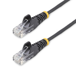StarTech.com Cavo Ethernet CAT6 Nero da 10m- Patch UTP con Plug RJ45 Antigroviglio e Rilievi di Trazione, Cavo Lan Slim in Rame