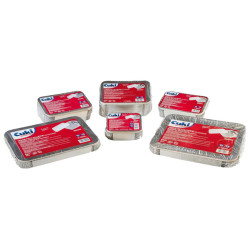 Contenitore in alluminio - 31,9 x 25,9 x 5 cm - 8 porzioni - coperchio incluso - Cuki Professional - pack 25 pezzi