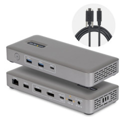StarTech.com Docking Station USB4, Doppio Monitor 4K senza Driver per macOS e Windows, Dock USB-C Universale con Power Delivery