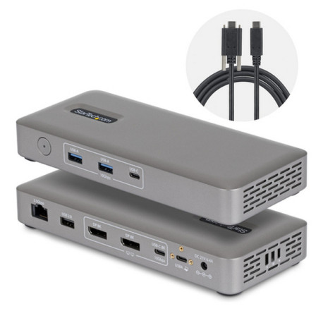 StarTech.com Docking Station USB4, Doppio Monitor 4K senza Driver per macOS e Windows, Dock USB-C Universale con Power Delivery