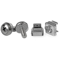 StarTech.com Viti e Dadi in Gabbia per Rack 19" e 10" con Fori Quadrati- Kit con Viti M5 da 12mm, Dadi e Rondelle- Utensile Inc