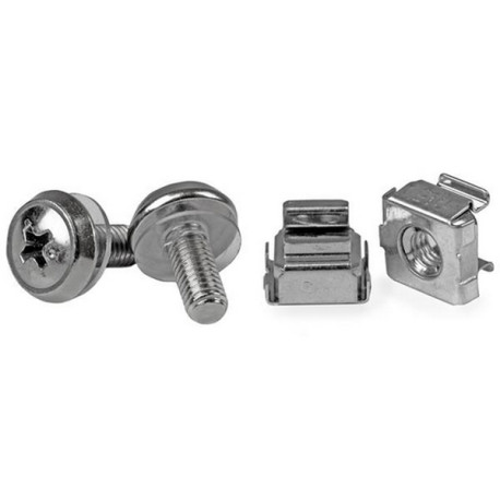 StarTech.com Viti e Dadi in Gabbia per Rack 19" e 10" con Fori Quadrati- Kit con Viti M5 da 12mm, Dadi e Rondelle- Utensile Inc