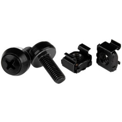 StarTech.com Viti e Dadi in Gabbia per Rack 19" e 10" con Fori Quadrati- Kit con Viti M6 da 12mm, Dadi e Rondelle- Utensile Inc
