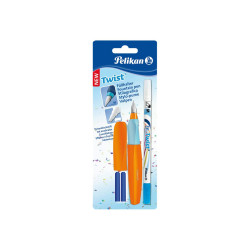Pelikan Twist - Set penna stilografica e cancellino per inchiostro / penna riscrivibile - non permanente