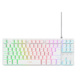 Trust 25924, Cablato, USB, QWERTY, LED, Bianco, Mouse incluso