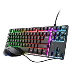 Trust 25949, Cablato, USB, QWERTY, LED, Nero, Mouse incluso