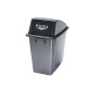 Contenitore Office 60 Lt - con coperchio push - per rifiuto secco - 33x46x79 cm - grigio/nero - Medial
