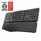 Trust Keyra Tastiera wireless multi-dispositivo ergonomica, Full-size (100%), Wireless, RF senza fili + Bluetooth, Interruttore