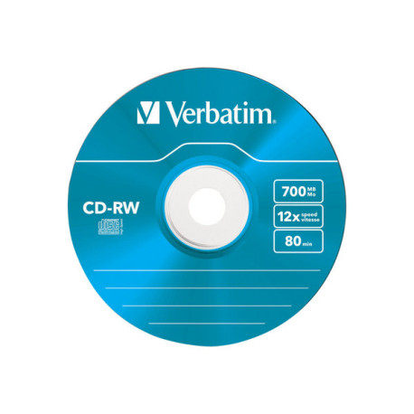 Verbatim DataLifePlus Hi-Speed - 5 x CD-RW - 700 MB (80 min) 8x - 12x - Astuccio CD Slim