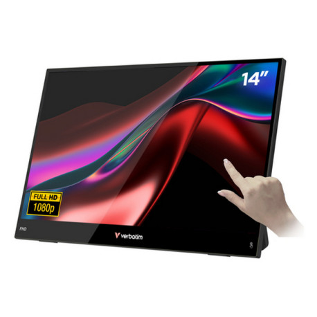 Verbatim Portable 14" FHD Touch Monitor LIGHT, 35,6 cm (14"), LCD, 1920 x 1080 Pixel, Full HD, 16:9, 10 ms