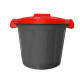 Contenitore portarifiuti Dusty - diametro 36 cm - altezza 45 cm - 25 L - coperchio rosso - nero - Mobil Plastic