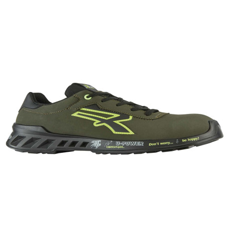 Calzatura di sicurezza Ryan S3 - numero 44 - microfibra effetto nabuk - verde - U-Power