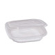 Contenitori in PP - con coperchio incernierato - 15,5 x 15,5 x 3,7 cm - Europack - conf. 50 pezzi