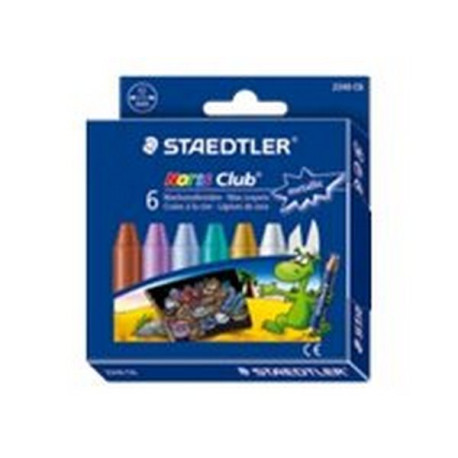 STAEDTLER Noris Club 2240 - Pastello - cera - argento, verde metallizzato, blu metallizzato, sabbia, lavanda, rosso rame - 12 m