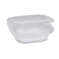 Contenitori in PP - con coperchio incernierato - 15,5 x 15,5 x 5,7 cm - Europack - conf. 50 pezzi