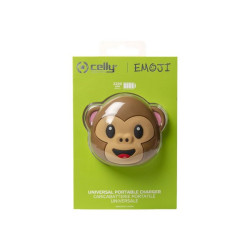 Celly Emoji Monkey - Powerbank - 2200 mAh - 1 A (USB) - sul cavo: Micro-USB - marrone