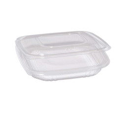 Contenitori in PP - con coperchio incernierato - 18,5 x 18,5 x 3,7 cm - Europack - conf 50 pezzi